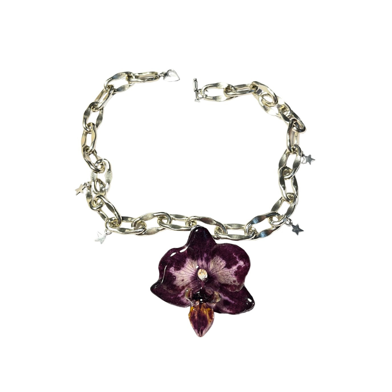 Asian Cookie Orchid Chain Necklace